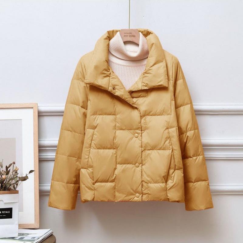 Women's Parkas Autumn Winter Stand-up Collar Lightweight Thin Short Female Loose Cotton Jacket Leisure Overcoat 5XL