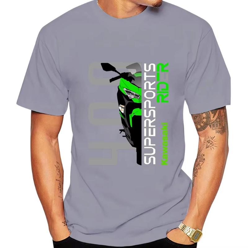 Kawasaki Ninja 400 Motorcycle Mens Tshirt summer shortsleeved womens Tshirt cotton 2025 New fashion couples clothing top