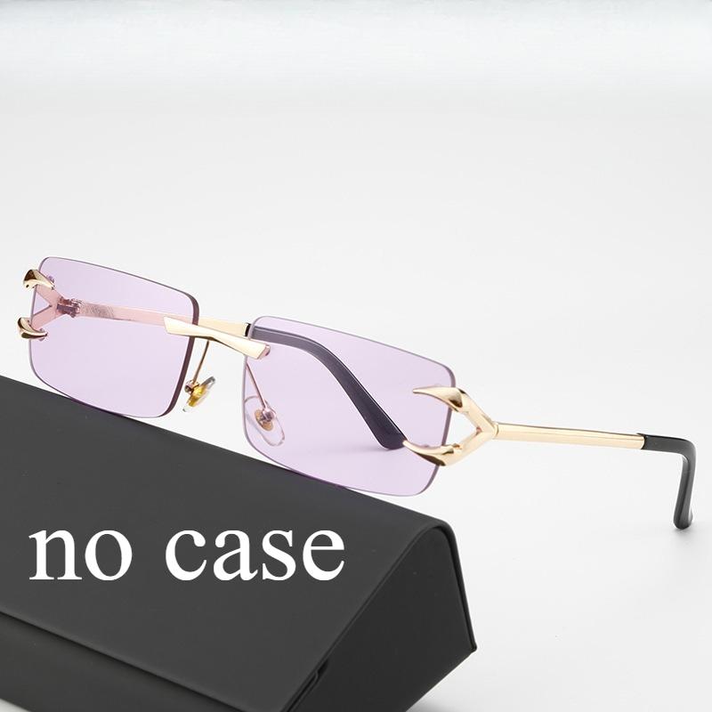 Lunettes de soleil à bord coupé sans monture femmes hommes style rétro européen américain protection UV unisexe mode