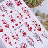 5D Valentines Geprägte Nagel Aufkleber Herz Blume Rot Liebe Herz DIY Romantische Maniküre Dekoration
