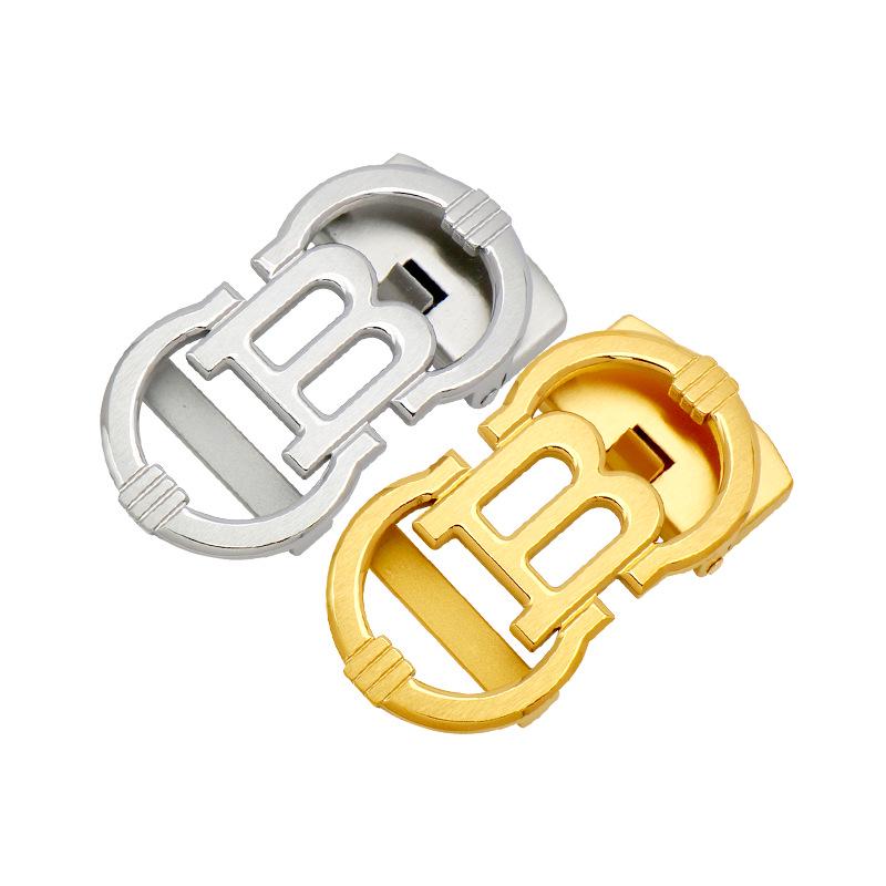 High-End Men's Fashionable Stainless Steel Automatic Belt Buckle, Versatile Design