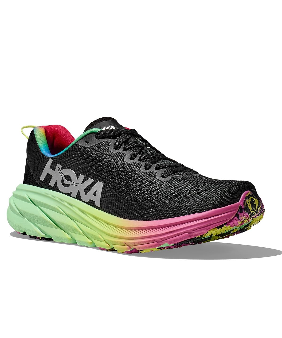 

HOKA ONEONE Rincon 3 Wide Track Field Running Size Black and Silver Men s & Shoes, 25.0, чёрный