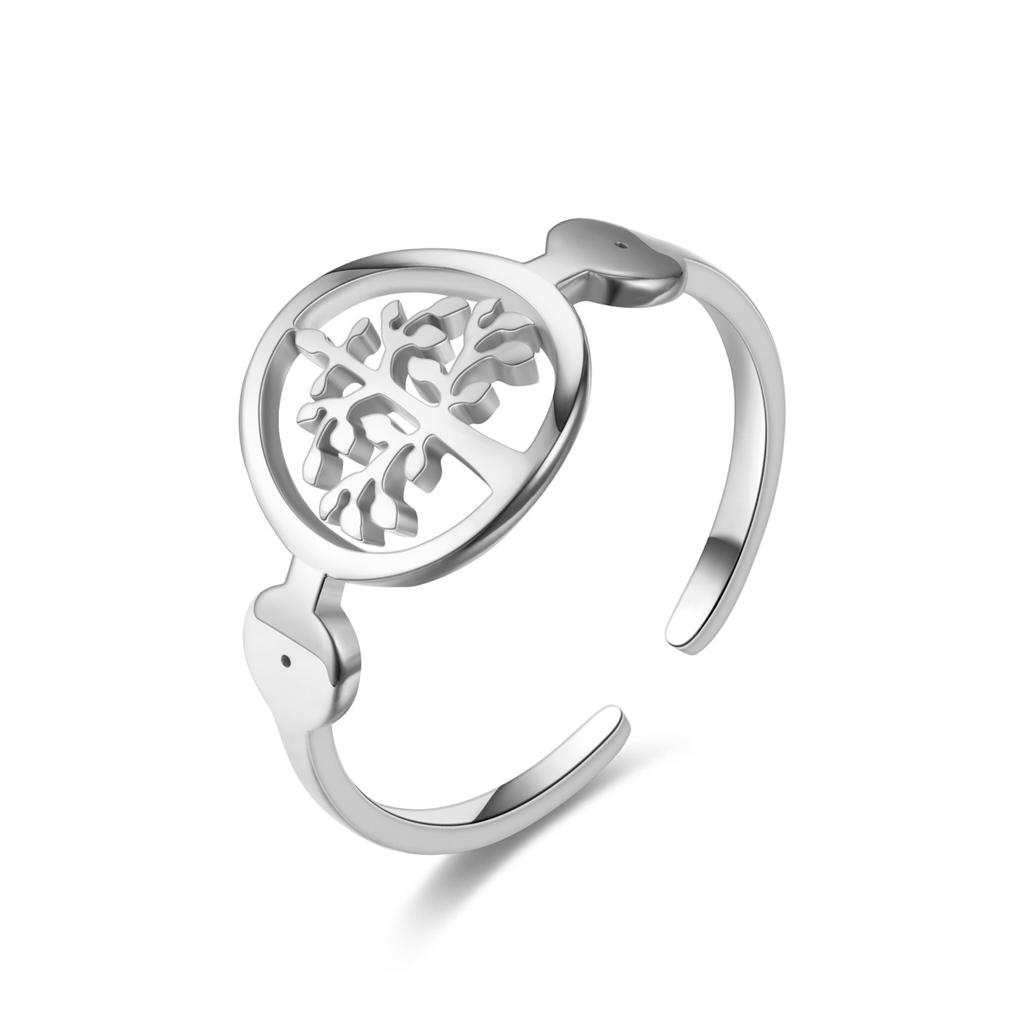 Fashion Geometric Open Stainless Steel Ring Women's Temperament Couple Ring Hand Jewelry