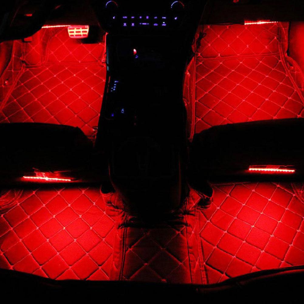Luce Neon per Auto Luce per Piedi LED Decorazione Interna Retroilluminazione Accendisigari Lampada Atmosfera USB Accessori Veicolo