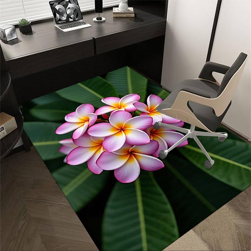 

1PC Plumeria Flowers Extra Large Non Slip Floor carpet, Office, family, bedroom, Studio Large Area Rug Indoor Rugs, , Vibrant Colors 60cm by 90cm