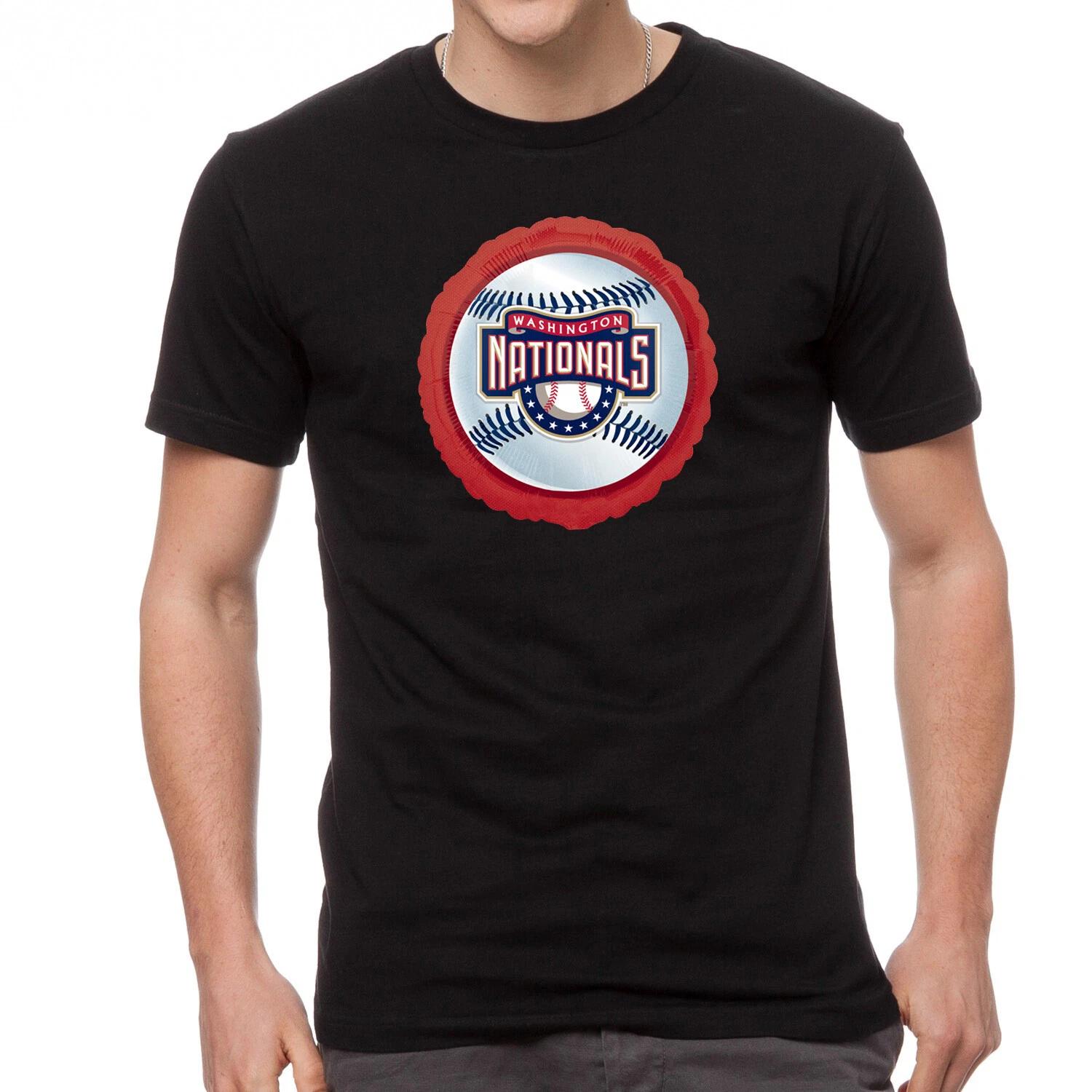 Черная футболка с логотипом бейсбольной команды Washington Nationals -679- XL