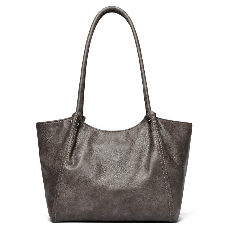 Korean Style Fashionable Retro Versatile Casual Commuting Shoulder Bag, Simple Commuting Large Capacity Tote Women s Bag темно-серого
