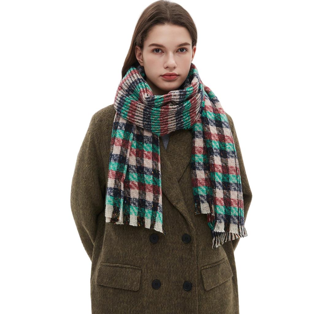 Ladies' New Double-Sided Thickened Versatile European And American Autumn And Winter Scarf, Air Conditioning Shawl