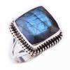 Natural Labradorite Gemstone Handmade 925 Solid Sterling Silver Ring Size 7 i3P53