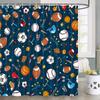 Basketball Shower Curtain For Boys Teen Ball Sports Bath Curtain Waterproof Fabric Bathroom Accessories With Hooks