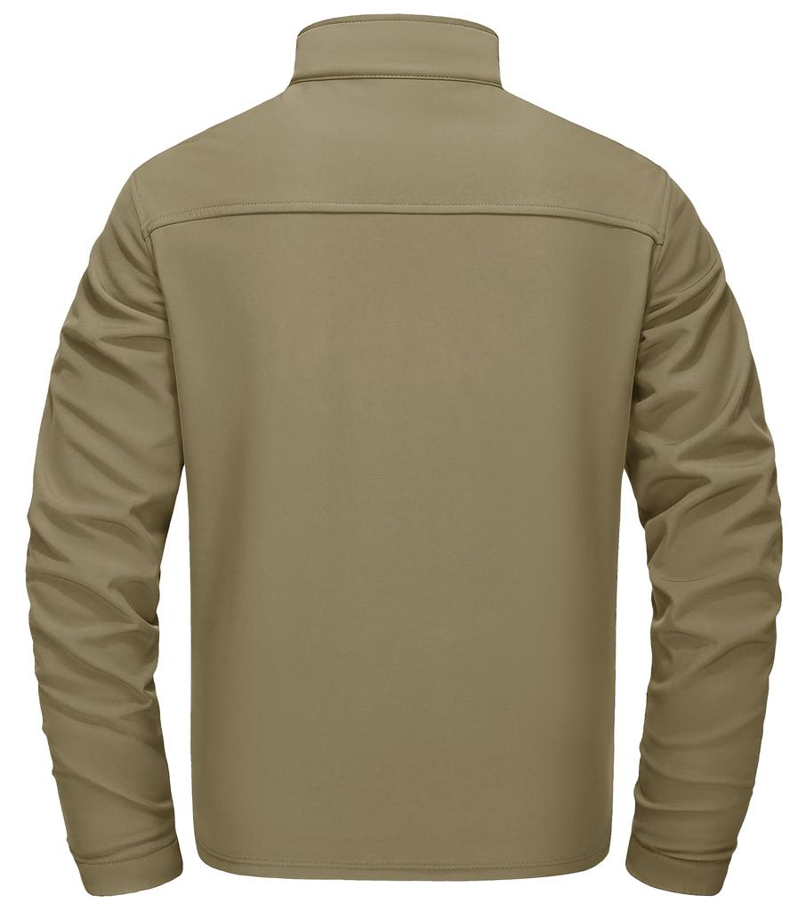 Soft Shell Jacket Outdoor Jacket Climbing Outerwear Cold and Windproof Outerwear with Fleece Ski Wear Khaki 3XL [KEFITEVD] Men's