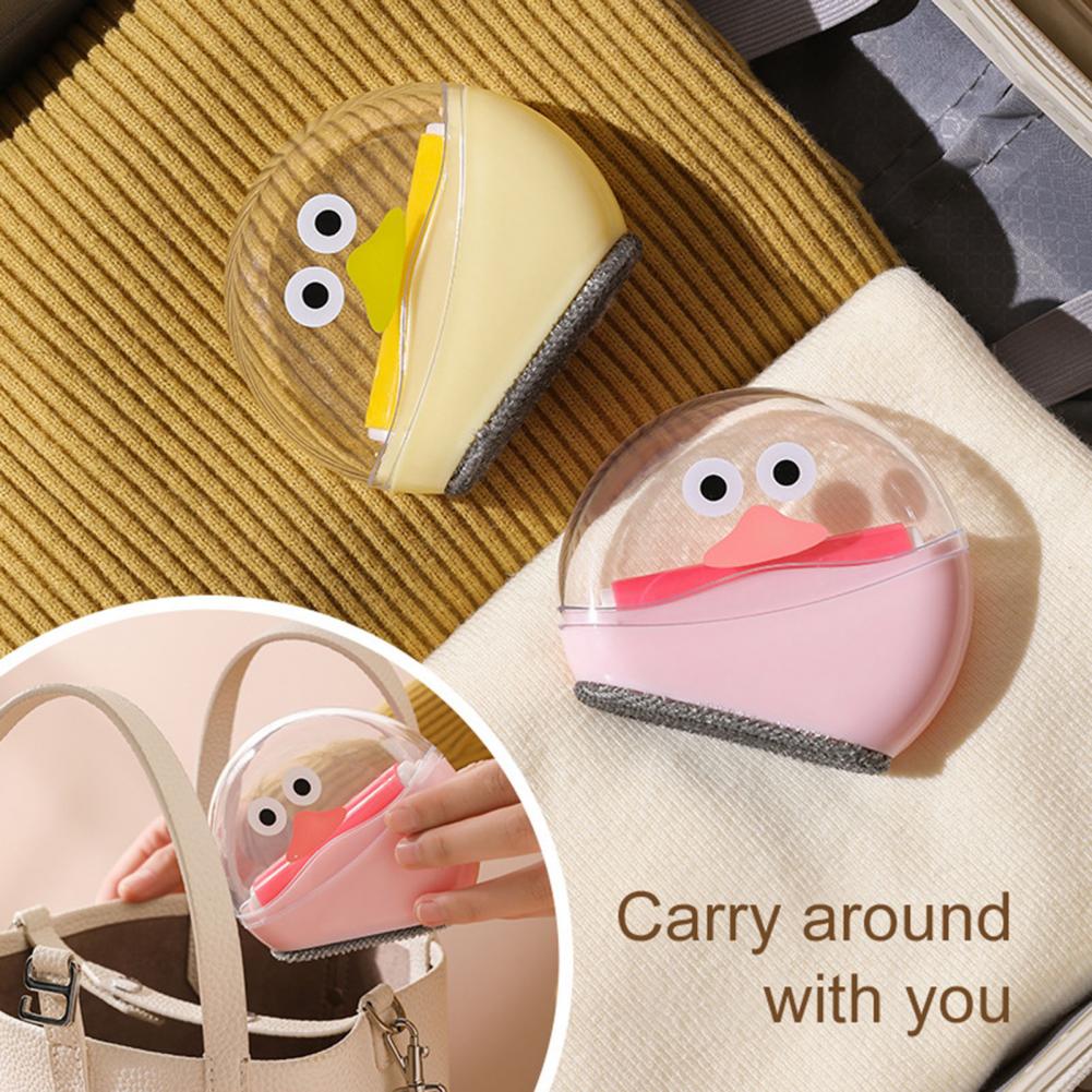 Portable Lint Remover Pet Hair Remover Brush Portable Mini Duck-shaped Lint Roller Double-headed Sticky Hair Remover for Safe