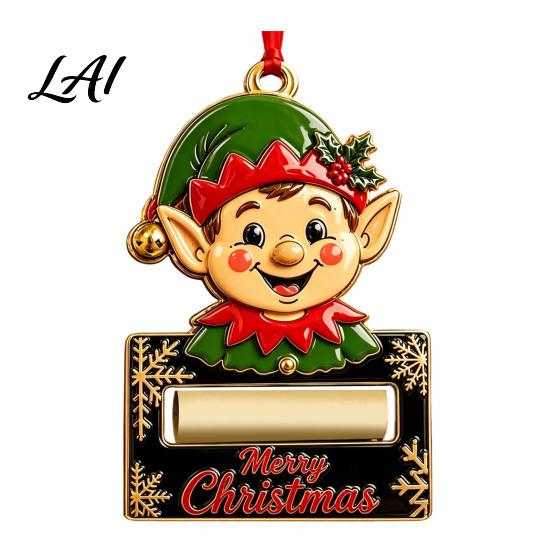 Holiday Hanging Decor Christmas Wooden Money Holder Ornament Santa Reindeer Snowman Elf Cash Holder Xmas Tree Gift Decoration