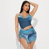 Amazon women's summer new fashion print sexy backless lace-up dress