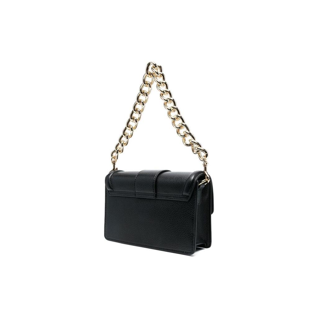 Versace Jeans Couture Gold Baroque Buckle Decorated PU Handheld Shoulder Crossbody Bag Women Bags Black 74VA4BFCZS413899