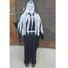 6Pcs Grim Reapers Costume for Adults,Scary Halloween Costume with Grim Reapers Mask Headgear Skeleton Gloves,Waist Belt