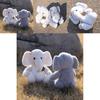 Cute Gray Beige Elephant Cartoon Plush Toy Doll For Birthday Decor