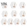 Sleek Design Wall Hooks Acrylic Adhesive Hooks, Hexagonal Wave Shape, No Drilling Easy Installation Hook, Modern Style Clear for Bathroom Kitchen