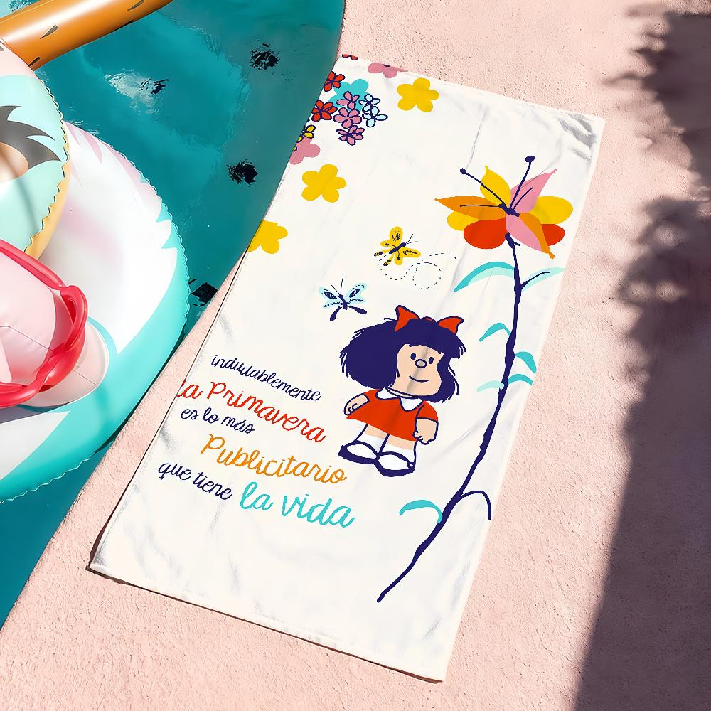 

Cute Cartoon M-Mafalda Towel Quick Dry Soft Yoga Swimming Fitness Mountain Climbing Beach W30*H60(CM)