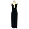 2024 New European & American Summer Deep V-neck Backless Chiffon Maxi Dress for Women