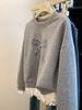 True Extra-Large Beaded Bowknot Hoodie - Cotton, 240 Jin, Age-Reducing, Plus Velvet Patchwork Lace Trim