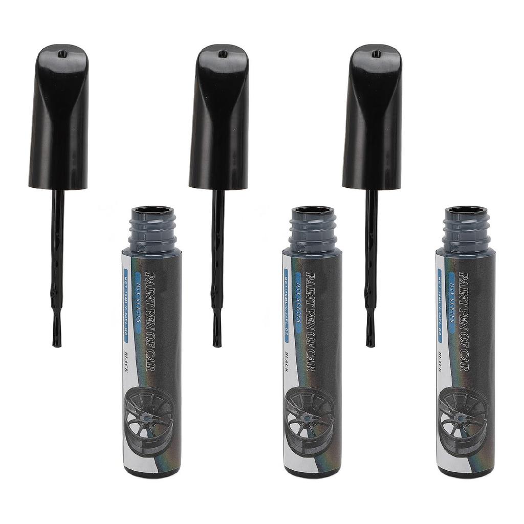 10ml 3 Stück Auto Lackstift Auto Kratzer Reparaturstift Wetterfest Automobil Reparatur Marker Stift für Autos Schwarz