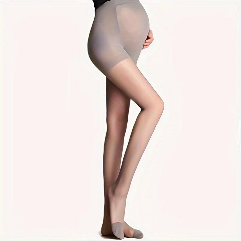 1 Paio Collant Maternità Tono Pelle, Alta Elasticità Supporto Addominale Pancia Non Costrittiva, Colore Carne Naturale Effetto Gamba Nuda