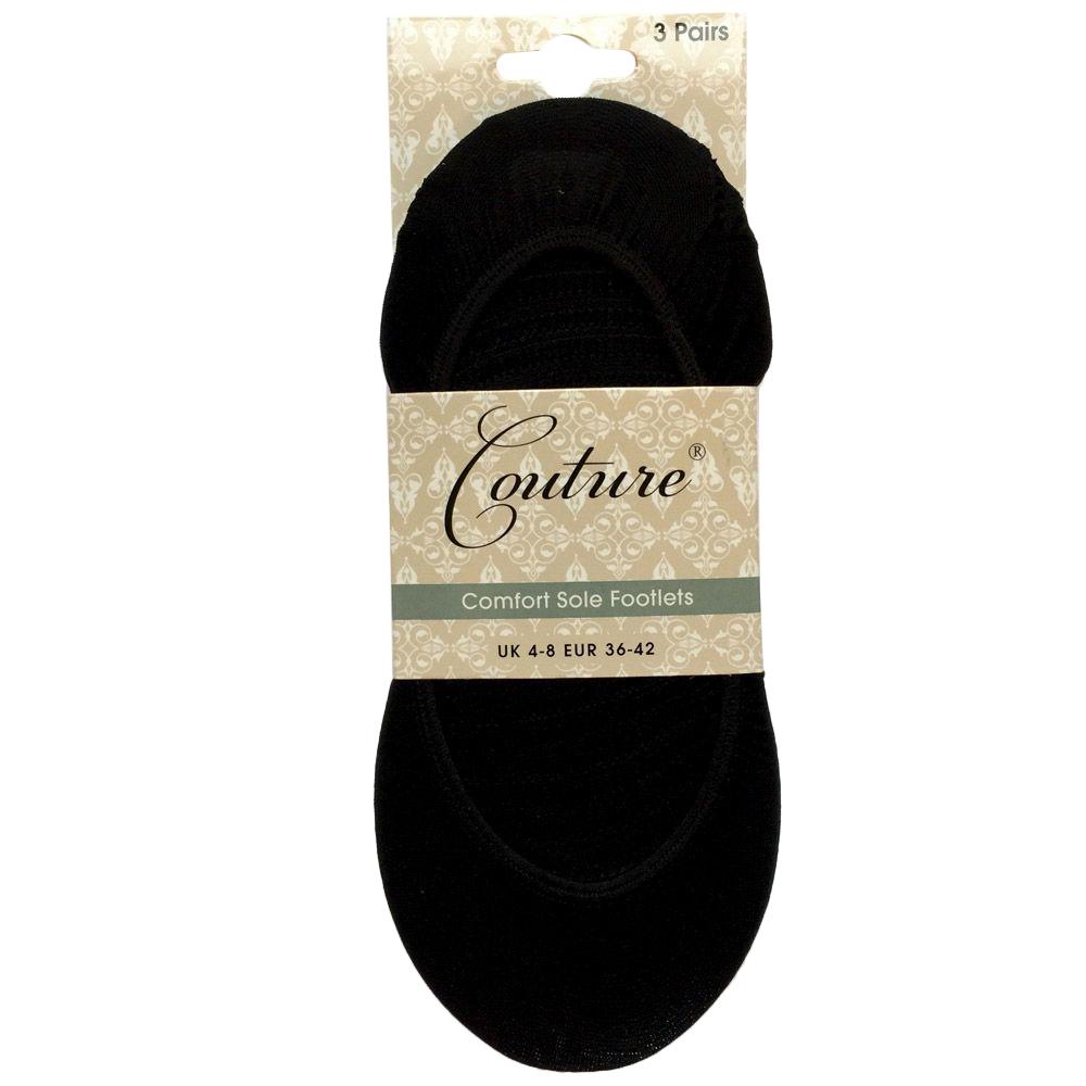 Couture Dámské/Ladies Comfort Sole Liner Socks (Balení po 3)