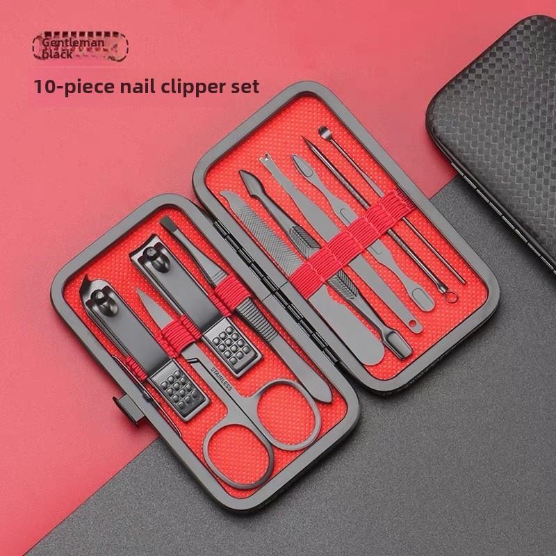 

Набор кусачек для ногтей из нержавеющей стали, маникюрный набор с кусачками для ногтей, набор для ухода за ногтями для мужчин и женщин, портативный дорожный набор для ухода за ногтями 10 pcs set красный