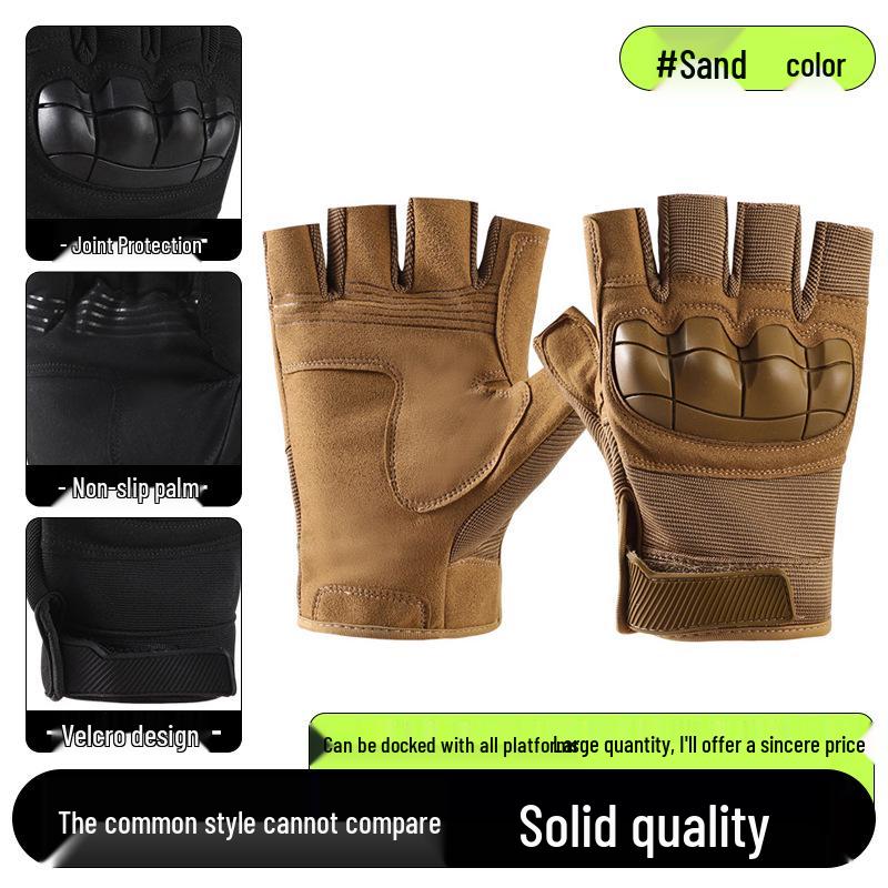 Men's Full-Finger Outdoor Tactical Gloves - Cut-Resistant, Wear-Resistant for Motorcycle Riding & Combat