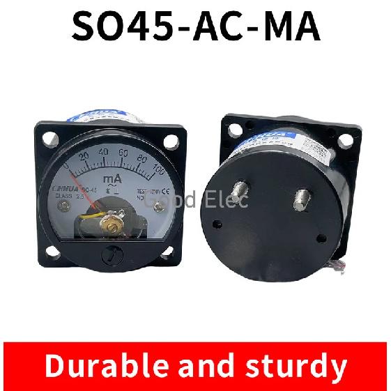 SO-45 AC mA Ammeter Pointer Analog Circular Marine Plastic Instrument Measuring Current Tools Factory Wholesale Genuine