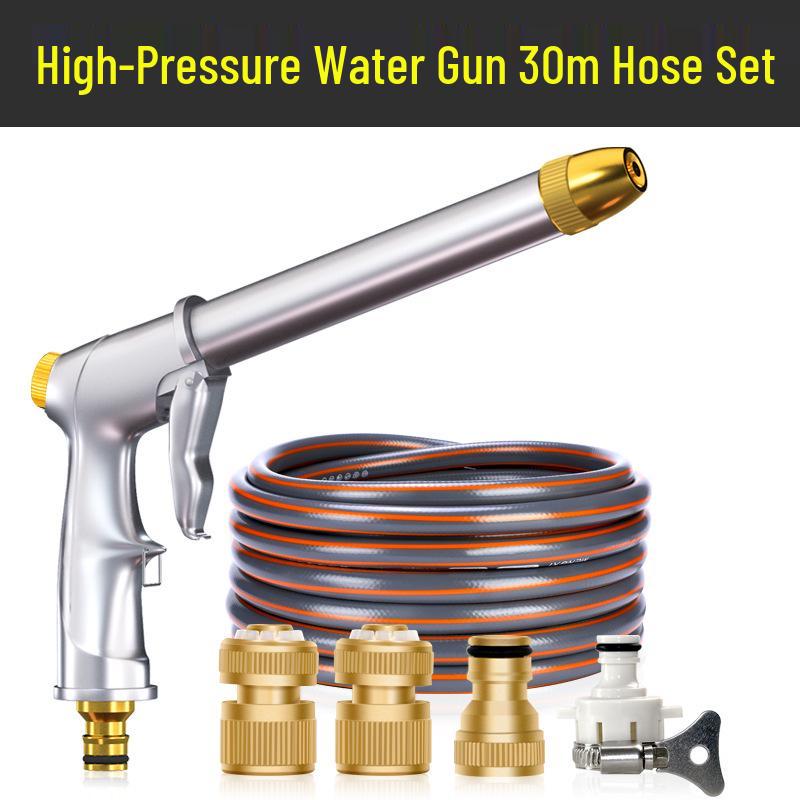 High-Pressure Car Wash & Garden Hose Nozzle with Brush - Multi-functional for Rinsing, Watering, and Cleaning.