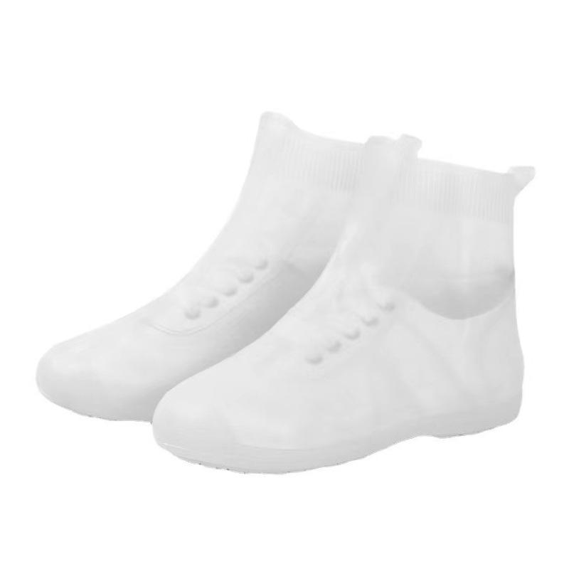 Rain Shoe Cover Adult Men and Women Transparent Waterproof and Rainproof Shoe Cover Non-slip Thickened Waterproof Glue Shoe Cover