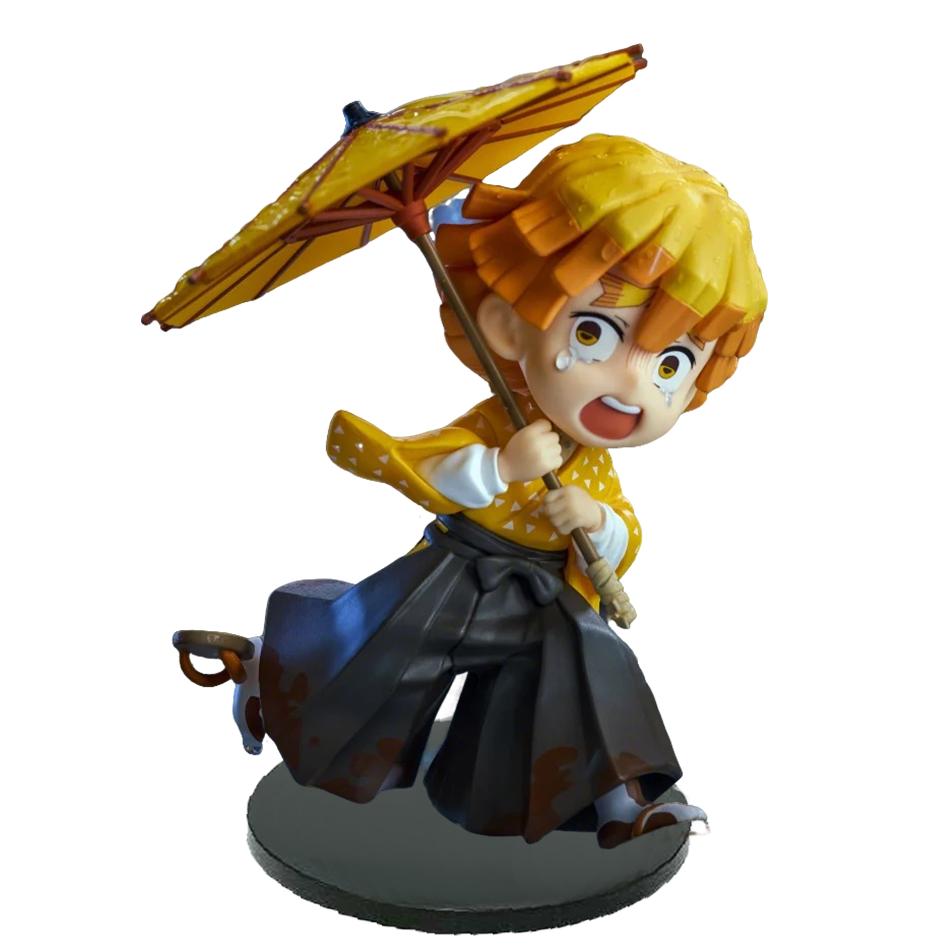 New Demon Slayer Plum Rain Season Blind Box Q Version Figures Umbrella Scene PVC Collectible Model Toy Gift for Anime Fans