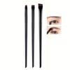 3er Make-up Pinsel Set, Klingen Eyeliner Pinsel Feiner Schräger Kopf Augenbrauenpinsel Konturen Eyeliner Ultra-Dünner Lidschattenpinsel Make-up