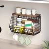 Kitchen Wall Mount Storage Rack Snack Organizer Wall Shelf Stackable Spices Dish Sink Rack For Storing Fruits And Vegetables