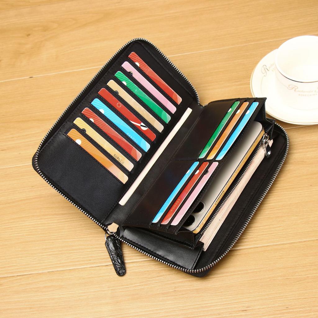 New Crocodile Patterned Men's Handbag, High-end Multi Slot Wallet, Large Capacity Handbag, Fashionable Wallet