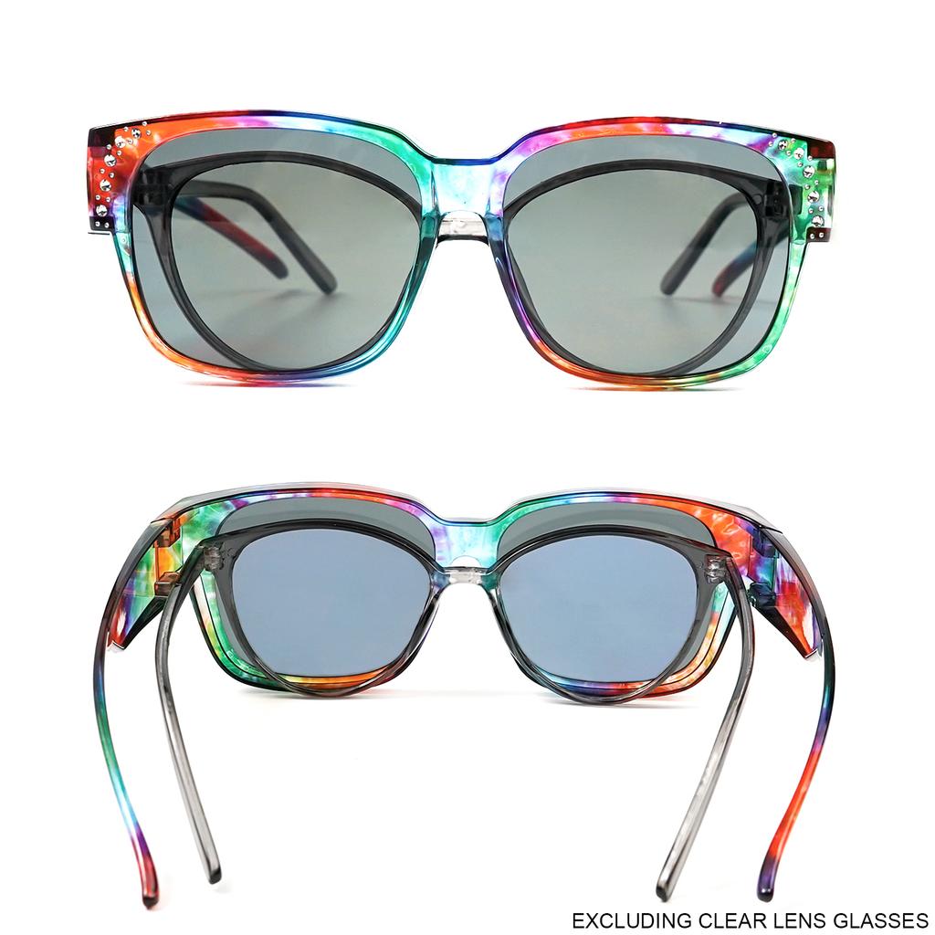 Oversized Square Fashion Sunglasses - Decorative Lenses for Fashion & Style, Stylish Eyewear, Elegant Eyewear