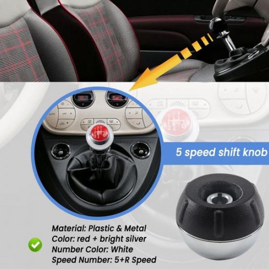 5 Speed Gear Knob Transmission Lever knob Manual for 500 2012-2018
