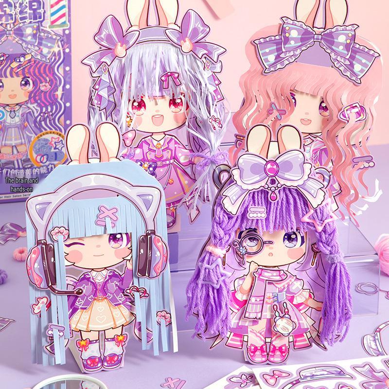 Xin Mo Mian Mian Hair Salon Handmade Sticker Pack: Children's Paper Cutting & No-Cut Quiet Book