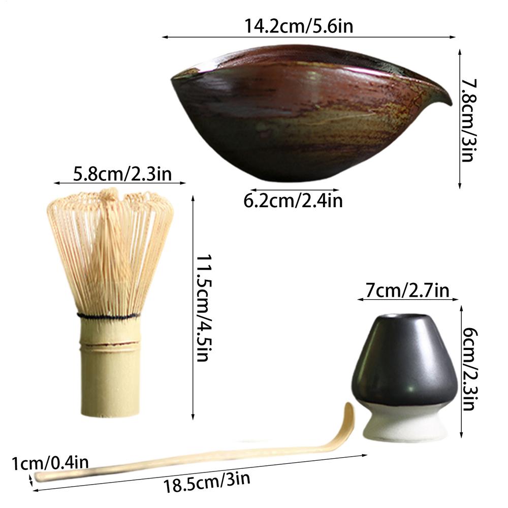 

Tea Whisk And Bowl Set 4-piece Whisk Tools For Ceremony Traditional Tea Ceremony Kit For Bar Catering Coffee Breakfast Latte кавовий