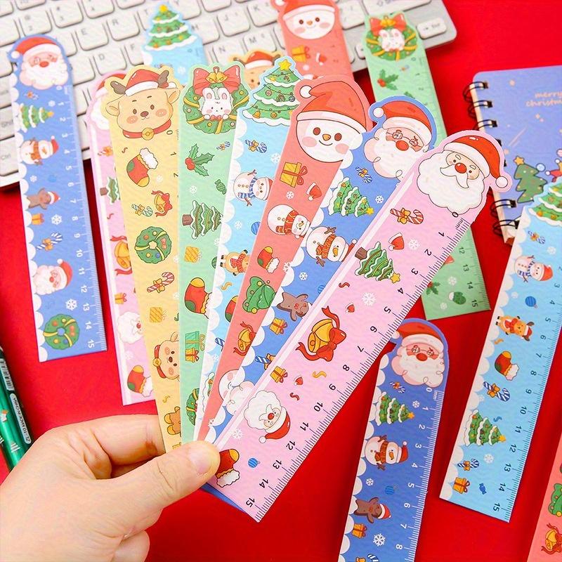 

20 рождественских бумажных линеек - измерительные инструменты, подходящие для поделок своими руками, школьных наград, подарков для праздничной вечеринки, образовательные линейки