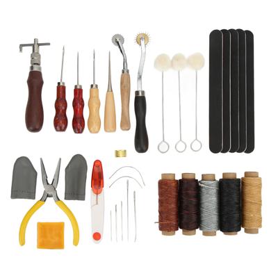 33 Pcs Leather Tools Multifunctional DIY Hand Stitched Leather Sewing Repair Tool Set