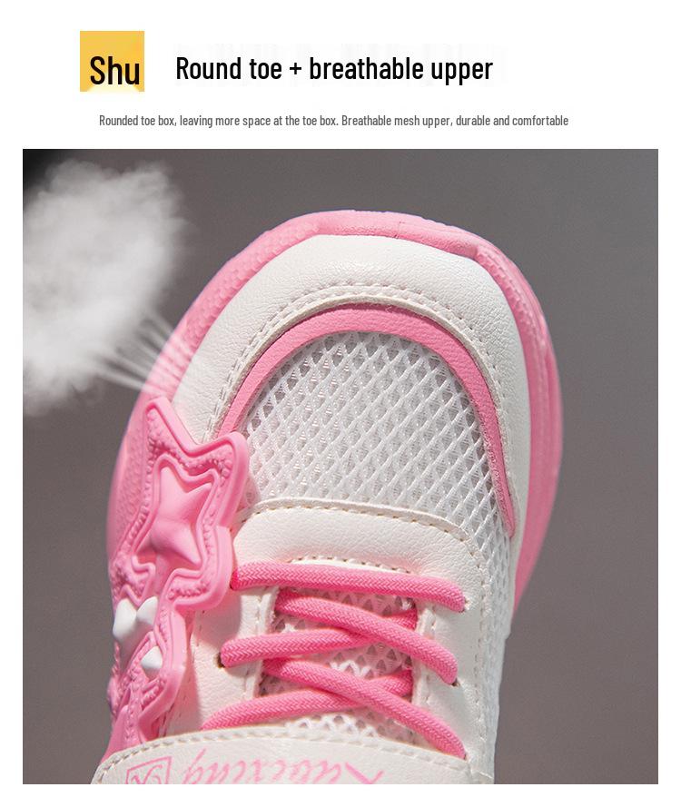 Soft-Soled Non-Slip Mesh Sneakers for Kids - Korean Style Spring/Autumn Casual Dad Shoes for Girls