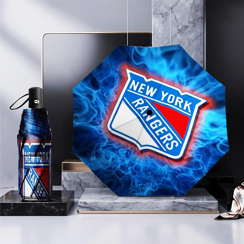 Rangers Hockey Umbrella Folding umbrella, automatic umbrella 8-Frame for Travel, camping Use Gift for Halloween Christmas