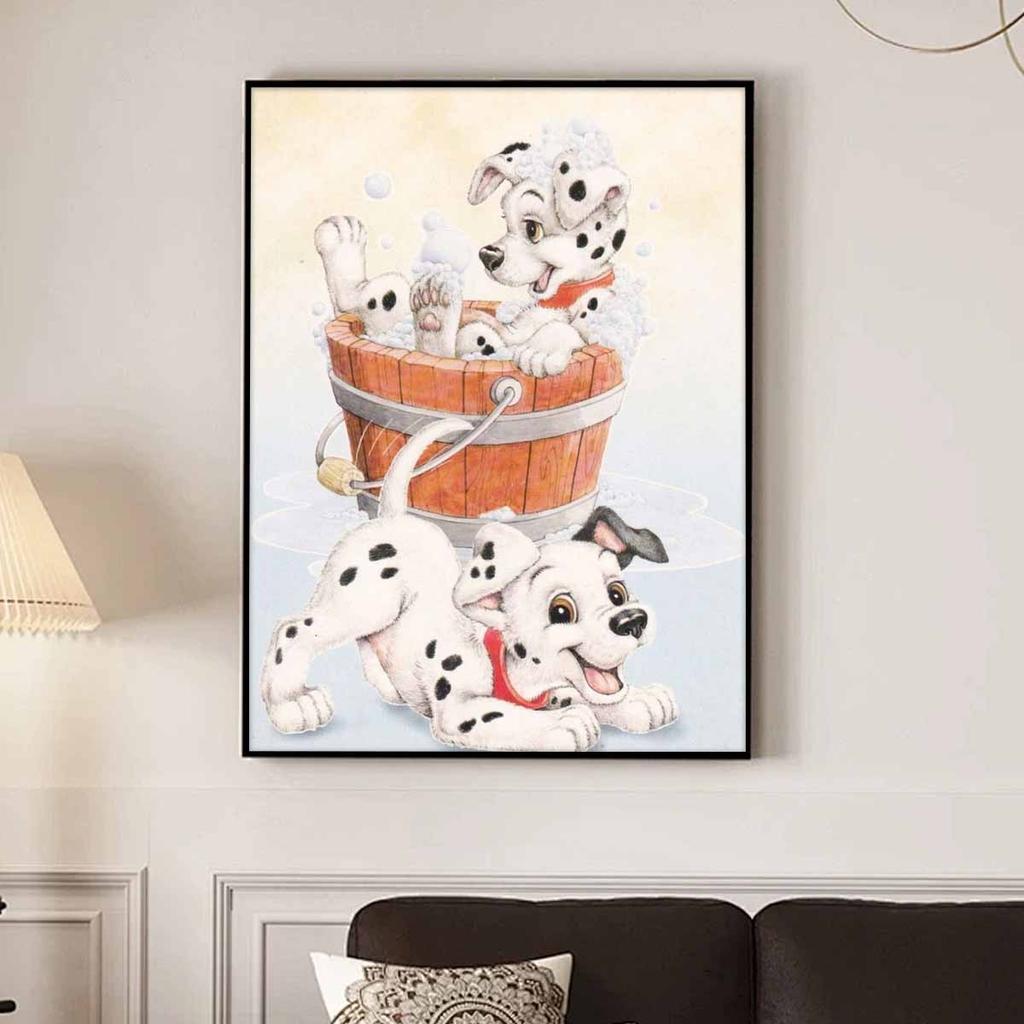 DIY Diamond Painting A dog taking a bath Cross Stitch Kit Mosaic Art Diamond Painting Full Circle Diamond Home Decoration