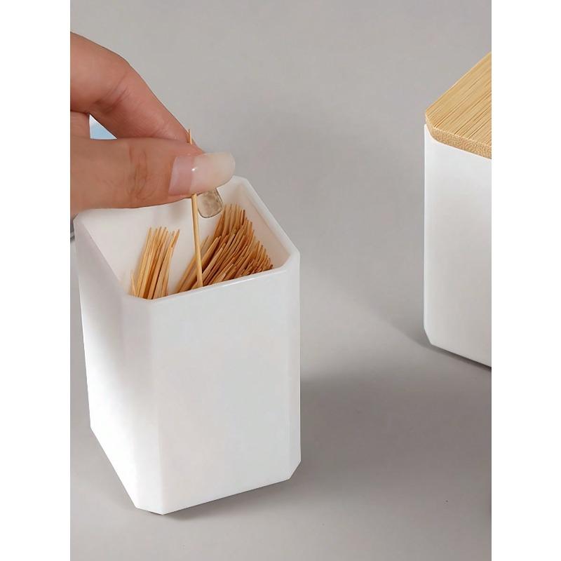 Toothpick Holder Container for Home and Living Room Use, Portable Toothpick Box, Toothpick Jar with Storage, Home Decor