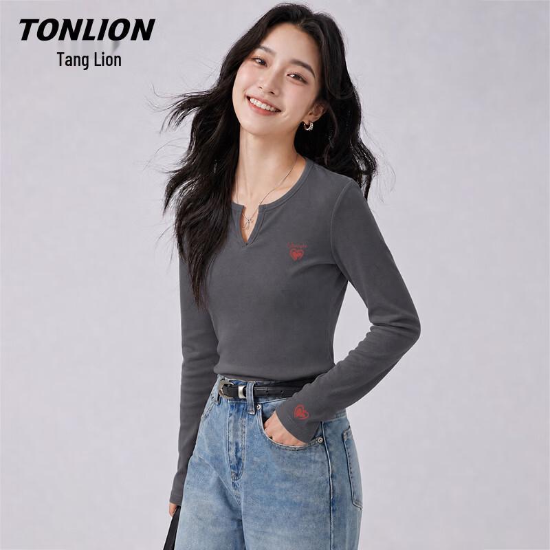 TonLion Women's Slim-Fit Long Sleeve Graphic T-Shirt