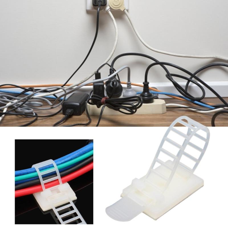 100pcs Self Adhesive Cable Holders Multifunction  Cable clip  Adjustable for Neat & Tidy Wire Arrangement at Home or Office