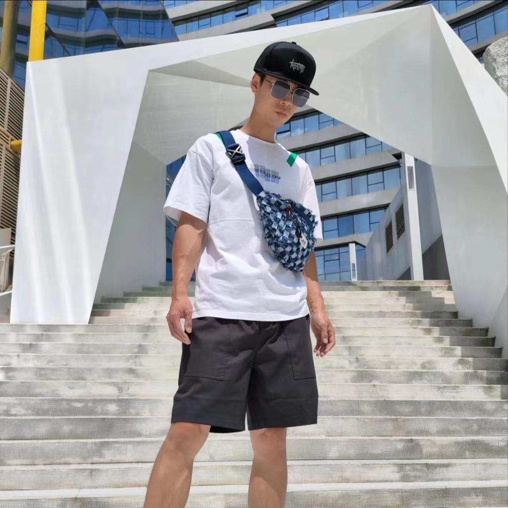 New Lee Fabric Shoulder Bag, Crossbody Bag, Sling Bag, Fanny Pack Regular Unisex Dark Blue LE220031M-503